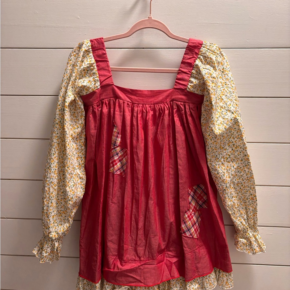 Weissman Red and Yellow Kids Casual Dress